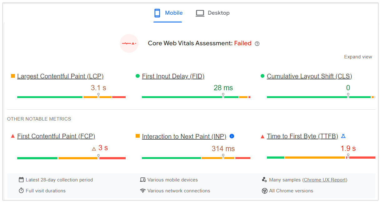 Google Page Speed Insights Örneği